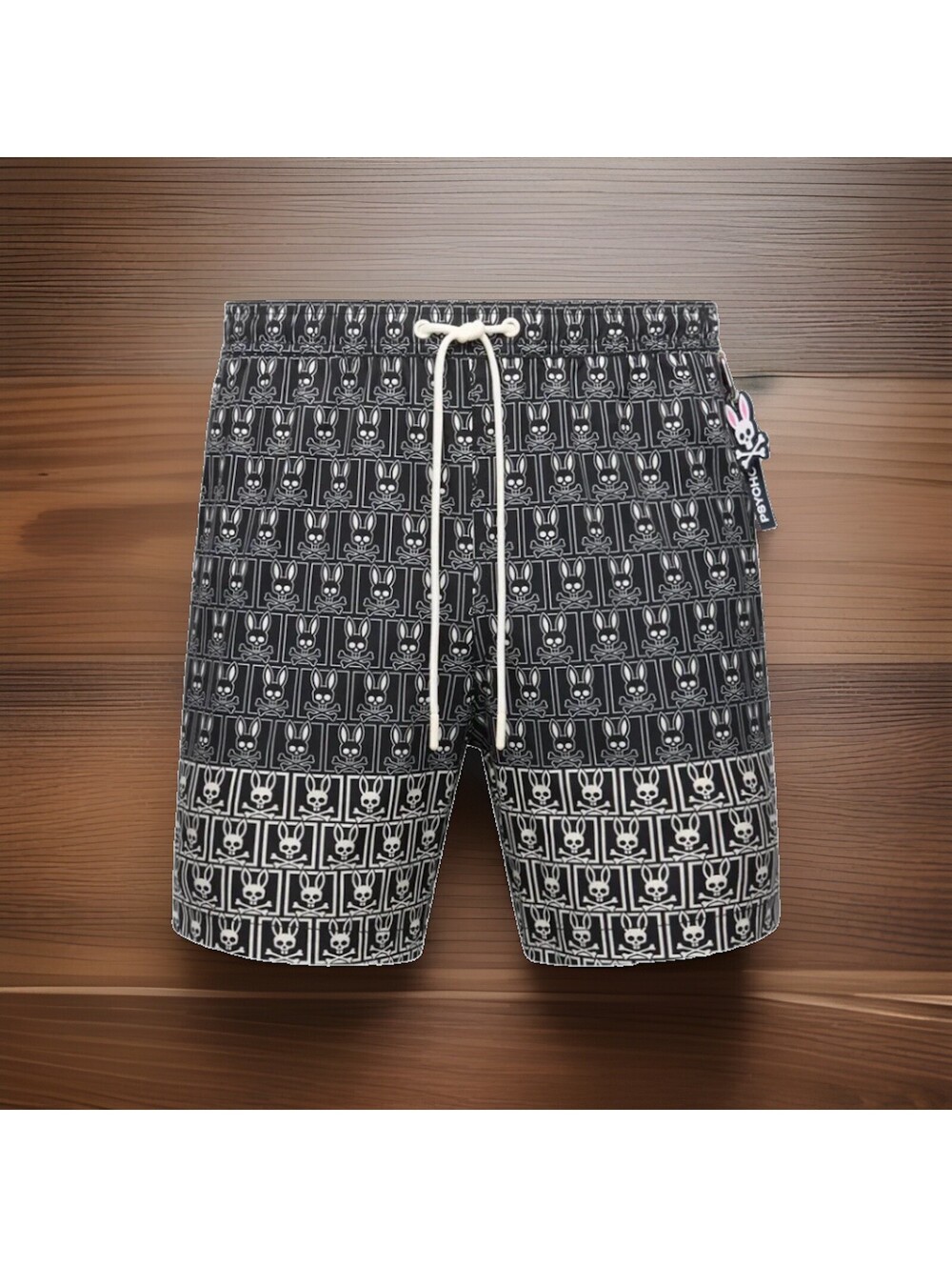NEW! Psycho Bunny Mens Keon All Over Bunny XL Swim Trunk 6" NWT